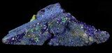 Sparkling Azurite Crystal Cluster with Malachite - Laos #69707-1